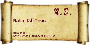 Mata Dénes névjegykártya